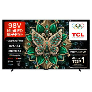 �y�[����3�T�ԁz�y�z���ݒu���i�zTCL 98C6K 98V�^ MiniLED �ʎq�h�b�g 4K�t���e���r BS�ECS 4K�`���[�i�[���� GoogleTV���� YouTube�Ή� �u50�^�`�v