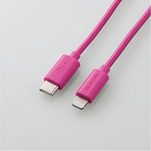 【納期約7～10日】ELECOM エレコム MPA-CL05PN USB-C to Lightningケーブル スタンダード ピンク MPACL05PN