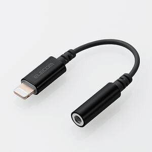 【納期約7〜10日】ELECOM エレコム EHP-L35DS01CBK イヤホン・ヘッドホン用Lightningコネクタ変換ケーブル ブラック