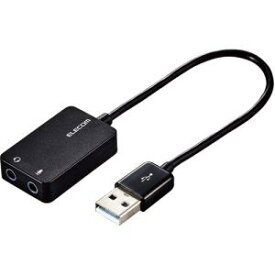【納期約2週間】ELECOM エレコム USB-AADC02BK USBオーディオ変換アダプタ 0.15m ブラック USBAADC02BK