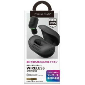 【納期約4週間】PGA PG-BTE13BC1BK Bluetooth(R)5.0搭載 片耳ワイヤレスイヤホン 充電ケース付 Premium Style ブラック