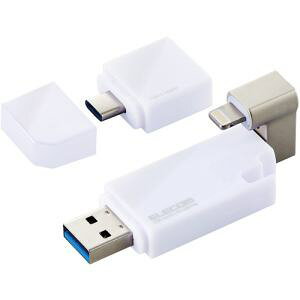 y[7`10zELECOM GR MF-LGU3B064GWH LightningUSB USB3.2(Gen1) USB3.0Ή 64GB zCg