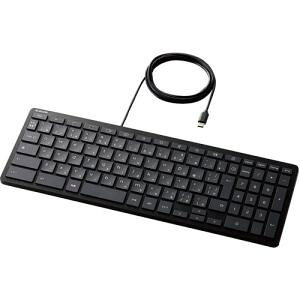 【納期約7〜10日】エレコム TK-CB01UPKBK キーボード 有線 USB タイプC パンタグラフ コンパクト テンキー付き 菌 ブラック