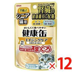 【納期約2週間】(712558)x12 アイシア 健康缶パウチ シニア猫用 エイジングケア 40g ×12個［キャットフード］