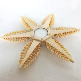 DREGENO/MR 星のキャンドルホルダー candle holder chip star for candles 幅23cm/ドイツ 木工芸品 クリスマス オーナメント