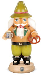 ミュラー くるみ割り人形 ブレッツェル ビール 人形 23cm ドイツの木工芸品 クリスマス オーナメント グッズ ザイフェン Nutcracker クリスマス雑貨 ラッキー 贈り物 装飾 【送料無料】14280