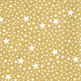 ペーパーナプキン☆ PAPER+DESIGN 可愛い Starlets gold ドイツ製 クリスマスザイフェン NAPKIN クリスマス雑貨 贈り物 装飾【20枚入り】【メール便可】600160