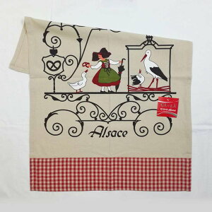 Sde �T�G�� ��100�� �f�U�C�� �L�b�`�� �}�b�g KITCHEN TOWEL YARN DYED PRINTED WAPP �x�[�W�� �ԃ`�F�b�N �t�����X (50cm×70cm) 5965040