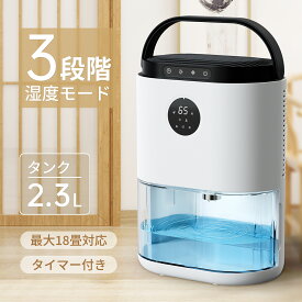 Breezome 除湿機 小型 除湿器 コンパクト 軽量 梅雨対策 カビ防止 部屋干し 2.3L大容量水タンク ディスプレイ搭載 タイマー付き 結露防止 自動停止 ペルチェ式 3モード切替 消臭 静音 省エネ 強力除湿 送料無料 DH-CS02