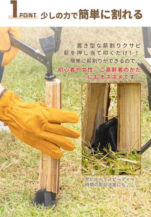 楽天市場】【COUPONで2080~2880円】クサビ 薪割り 両断クサビ 楔 
