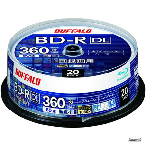 �y���������z�o�b�t�@���[ �u���[���C�f�B�X�N BD-R DL 1��^��p 50GB 20�� �X�s���h�� �Ж�2�w 1-6�{�� �y �f�B�[�K�i2016�N�����ȍ~�j ����m�F�ς� �z �z���C�g���[�x�� RO-BR50V-020PW/N