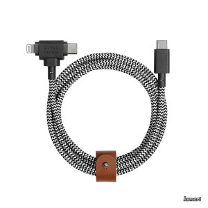 �y���������zUnion�i�l�C�e�B�u���j�I���jBelt Cable Duo ? 1.5m �����͕ґg���j�o�[�T���[�d�P�[�u�� ? �Đ��f�ސ� ? 2-in-1 �}���`�f�o�C�X MFi�F�؃R�l�N�^�[�ALightning�����Type-C�f�o�C�X�����i�[