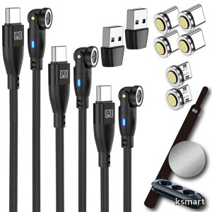 �y���������z�}�O�l�b�g �[�d�P�[�u�� 9PIN PD100W�Ή� 3�{�Z�b�g Type-C/MicroUSB�[�q USB-A�ϊ��t�� �}���[�d 5A eMarker �f�[�^�]�� USB-C Android �X�}�z �^�u���b�g
