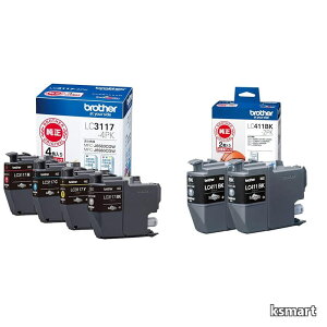 �y���������z�u���U�[�H��(Brother Industries) �C���N�J�[�g���b�W4�F�p�b�N LC3117-4PK + �C���N�J�[�g���b�W�u���b�N2�p�b�N(�G�R�p�b�P�[�W) LC411BK-2PK-E
