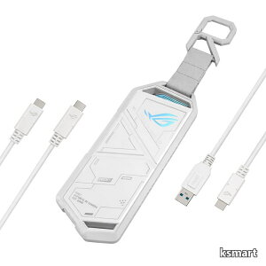 �y���������zROG STRIX ARION White Edition/M.2 NVMe �O�t�� SSD�P�[�X/�c�[�����X�ő���/USB-C to C/USB-C to A �P�[�u��/�T�[�}���p�b�h�t��/Aura Sync �Ή�