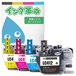 �y���������zbrother�p LC412XL-4PK �C���N�J�[�g���b�W �痿 4�F�p�b�N ��e�� �u���U�[ LC412 �V���[�Y IC�`�b�v�t�� �c�ʌ��m�Ή� �y���{��Ɓz �Ή��@��FMFC-J7300CDW