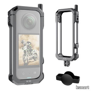 �y���������z�����ɒ��󒤍����̗p���� insta360 X3 �p�P�[�W�́A�E���� 1/4 �C���`�̃l�W���ƃR�[���h �V���[ �}�E���g������Ă���A�R�[���h �V���[�� LED ���C�g�⃉�C