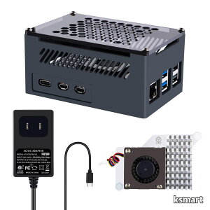 �y���������z���^���P�[�X for Raspberry Pi 5 �{ �����A�N�e�B�u�N�[���[ �{ 27W USB-C �d�� �Ή� 1GB/2GB/4GB/8GB