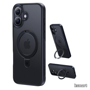 �y���������z���ϋv�X�^���h�\���zCASEKOO for iPhone 16 �P�[�X�y3�{�ČRMIL�K�i �ϏՌ��^MagSafe�Ή��z�B���X�^���h �c�����đΉ� �����O�@�\ �}�b�g�d�グ �w��h�~ ��