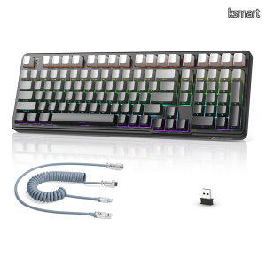 �y���������zATTACK SHARK X98 �Q�[�~���O�L�[�{�[�h ���� ���J�j�J���L�[�{�[�h���C�����X bluetooth�L�[�{�[�h 102�L�[ 3���[�h�ڑ� Bluetooth/2.4G/�L�� �J�X�^�����j�A