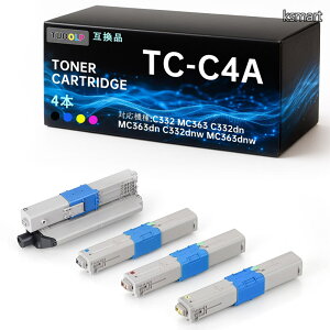 �y���������zOKI�p TC-C4AK2 �݊��g�i�[�J�[�g���b�W 4�F�Z�b�g (TC-C4AK2/TC-C4AC2/TC-C4AM2/TC-C4AY2)��e�� IC�`�b�v���� ����\�����F��5000���iA4�p��5���󎚗��j