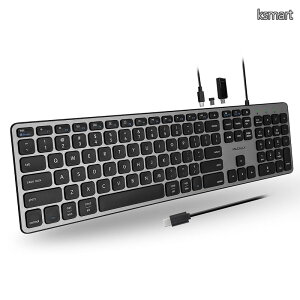 �y���������zMACALLY �v���~�A���L��USB C�L�[�{�[�h USB�|�[�g�t�� - �ő�3��̃f�o�C�X�ɐڑ� - (USB-A 2 | USB-C�|�[�g1��) - Mac Mini/Pro iMac MacBook iPad PC�p- �t���T�C�Y