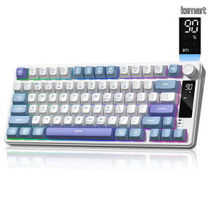 �y���������zWomier DK75�L�[�{�[�h 75% ���C�����X�Q�[�~���O�L�[�{�[�h�A���f�B�A�m�u�t���ARGB�o�b�N���C�g�AOLED�X�N���[���A�g���C���[�h 2.4GHz/USB-C/BT5.0�AMAC�EWindows�Ή�