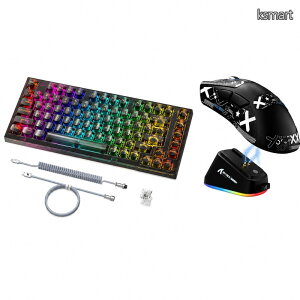 �y���������zATTACK SHARK×MAMBASNAKE �Q�[�~���O�L�[�{�[�h���}�E�X�Z�b�g X75 �����K�X�P�b�g�L�����J�j�J���L�[�{�[�h 82�L�[ �p��z�� �z�b�g�X���b�v RGB���� + V3PRO