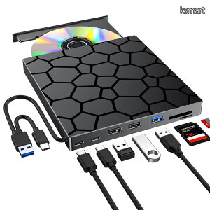 �y���������z�O�t��DVD�h���C�u �w2026�N�ŐV�������f��?���@�\1��x USB3.0��Type-C�Ή� ���w��CD/DVD�h���C�u �O�t�� ���^�y�ʐ݌v �ǂݏ������Ή� Windows11/10/8/7/XP & Mac�Ή�