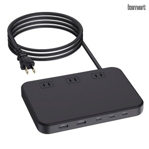 �y���������zUSB �d���^�b�v �}���`�|�[�g �[�d�� (8-in-1 65W) PD3.0�[�d�� AC������ 3�� USB-C 3�|�[�g USB-A 2�|�[�g �����R�[�h 1.8m GaN (�����K���E��) AC