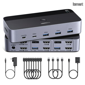 �y���������zHDMI KVM�ؑ֊� 4K@60Hz 2���j�^2�R���s���[�^�A2����2�o�̓X�C�b�`�A 4��USB
