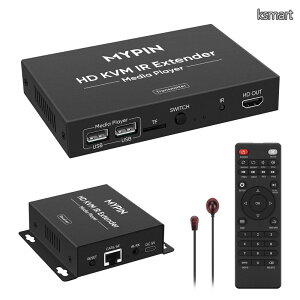 �y���������zHDMI KVM�G�N�X�e���_�[ Cat 6/7/8�P�[�u���o�R �ő�492�t�B�[�g 3.5mm�I�[�f�B�I�����[�v�o�͕t��HDMI�G�N�X�e���_�[ IR�����[�g�Ή� 1�Α��ڑ��Ή� MYPIN