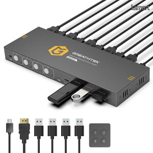 �y���������zHDMI 4����1�o�� 4K@60Hz�Ή� USB3.0���� USB-A×3/USB-C×1 KVM�ؑ֊� �����R���t�� 4��PC���L �L�[�{�[�h�E�}�E�X�E���j�^�[���L Windows/Mac/Linux�Ή�