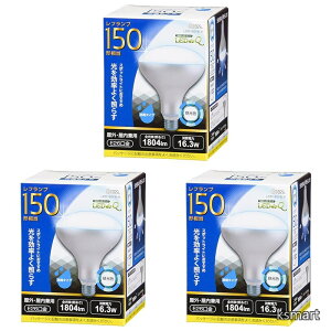 �y���������zLED�d�� ���t�����v�` E26 150�`���� 16W �����F LDR16D-W 9 06-0794 (× 3)
