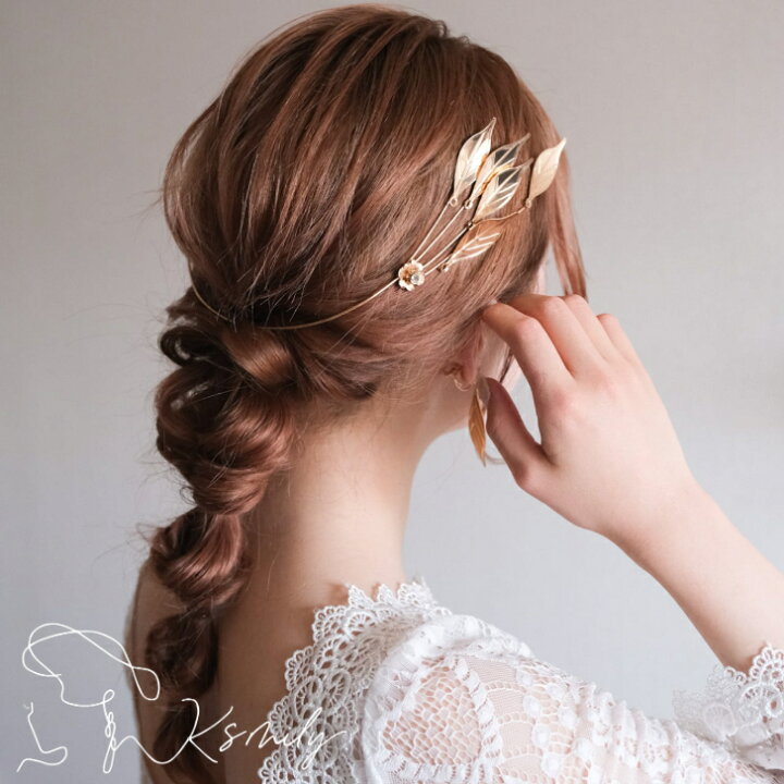 楽天市場】【送料無料】【イヤリング付き】 ブライダルヘッドドレス  