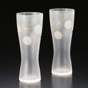 【日本製】 ビールグラス ペアセット 泡づくりプレミアム 桜 Lサイズ アデリア Φ73×H185mm(415ml) おしゃれ 可愛い 和風 誕生日 お祝い ギフト S-6007