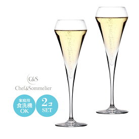 Chef&Sommelier シェフ＆ソムリエ シャンパングラス ペアセット オープンアップ エフェヴァセント20 おしゃれ ギフト Φ56×H233mm(200ml) JD-483_2 【食器洗浄機対応】