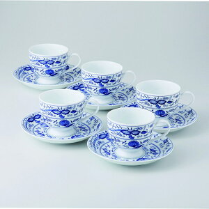 コーヒー カップ&ソーサー 5客セット オリエンタルコーヒーセット おしゃれ 可愛い 上品 北欧風 お祝い ギフト 応接【食器洗浄機対応】【電子レンジ対応】