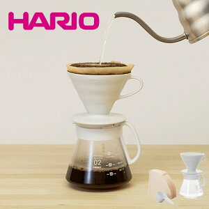 yLcāz HARIO nI V60Z~bNhbp[02 ϔMT[o[Zbg  Mtg zCg 1`4tp vʃXv[ + tB^[y[p[100t W140×D121×H210mm XVDD-3012W yH@Ή