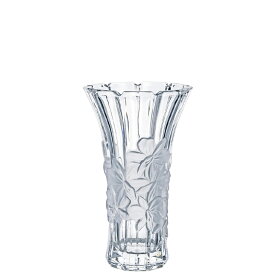 【日本製】 クリスタルガラス フラワーベース 蘭柄花器 (小) アデリア Φ118×H200mm おしゃれ 上品 ギフト F-70420