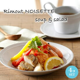 お皿 丸深皿 中皿 4枚セット おしゃれ 可愛い 北欧風 Rimout NOISETTE リモート ノワゼット スープ ＆ サラダプレート Φ200×H35mm【食器洗浄機対応】【電子レンジ対応】