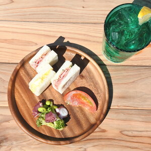 8インチ お皿 木製 丸皿 中皿 取り皿 20cm アカシア 8吋 サークル プレート 200 Φ200×H20mm おしゃれ 可愛い 北欧風 西海岸風 カフェ食器 アウトドア キャンプ ギア QW-5406