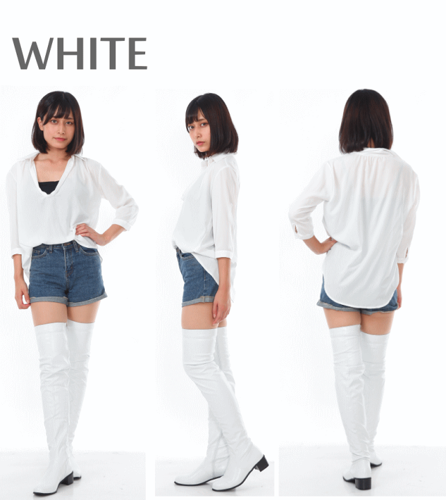 23SS ストレッチロングブーツ　ホワイト 楽天市場】【SALE 5499円→4399円】ストレッチロングブーツ
