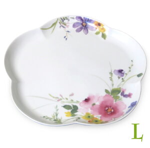 有田焼 花かれん アプリコットプレート L 【送料無料・SALE】 直径約22cm お皿 食器 花柄 フラワー お洒落 オシャレ 洋風 パーティ アフタヌーンティー 日本製