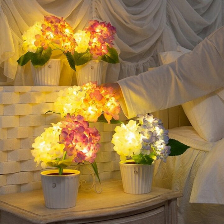 楽天市場】人感センサー付き LEDライト 紫陽花アレンジ 【送料無料 