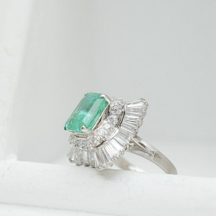 楽天市場】【中古】エメラルド 3.20ct ダイヤモンド リング 10号 PM900 