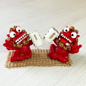 シーサー 置物 ミニ 玄関 沖縄 お土産 オリオンビール 沖縄限定【オリオン 缶ビール原始獅子シーサー】