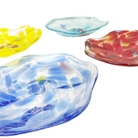 お皿 ガラス 食卓 和食盛り皿 琉球ガラス 波の花 小皿
