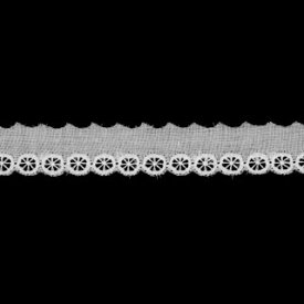 【m切売り】 コットンレース 綿レース生地 白 約17mm幅 日本製ベビー 子供服 婦人衣料 手芸 レースドールに最適