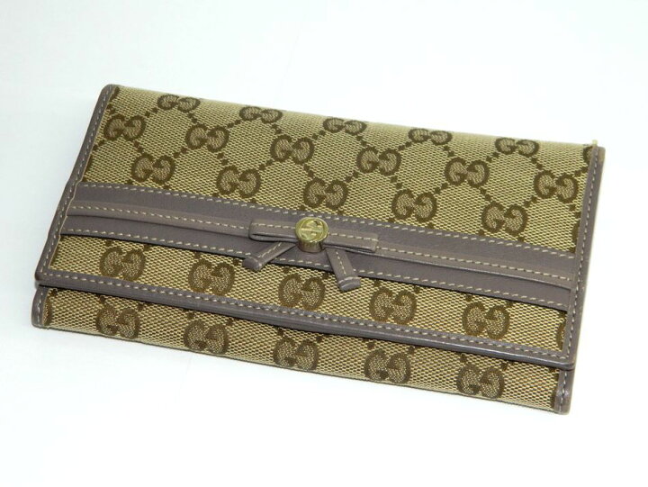 楽天市場】[中古] 送料無料 GUCCI 長財布 リボン プリンシー 二つ折り 